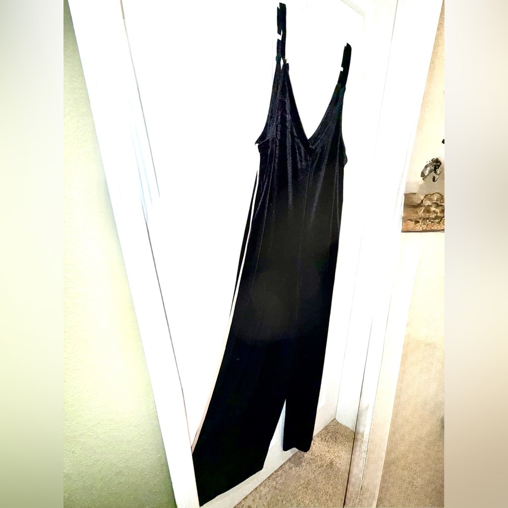 NWT Natural Life Velour Jumpsuit w/Pin Stripe